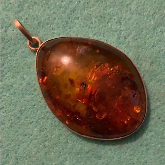 Jewelry - Sterling silver Baltic ember stone pendant